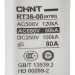 FUSIBLE TIPO CUCHILLA TAMAÑO 00  80A SERIE RT36 CHINT