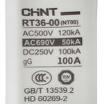 FUSIBLE TIPO CUCHILLA TAMAÑO 00  100A SERIE RT36 CHINT