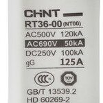 FUSIBLE TIPO CUCHILLA TAMAÑO 00  125A SERIE RT36 CHINT