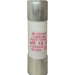 FUSIBLE DE PORCELANA 10X38 DE DISPARO ULTRARAPIDO CURVA AR 10A 600V 100KA PARA PROTECCION A SEMICONDUCTORES