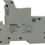 PORTAFUSIBLE 22 DIA X 58MM LARGO HASTA 125A RIEL DIN 1POLO