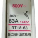 PORTAFUSIBLE 14 DIA X 51MM LARGO HASTA 63A RIEL DIN 1POLO