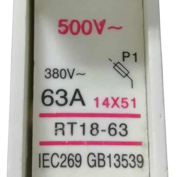 PORTAFUSIBLE 14 DIA X 51MM LARGO HASTA 63A RIEL DIN 1POLO