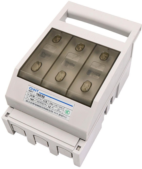 04-23-014_1.jpg SECCIONADOR PORTAFUSIBLE TIPO CUCHILLA 3 POLOS SERIE NHR17 PARA FUSIBLE TAMAÑO 00 CHINT - Image 1