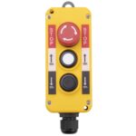 ESTACION DE MANDO 2 PULSADORES + EMERGENCIA CONTACTOS 2 NA + 1 NC 10A 660VAC