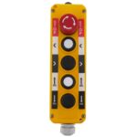 ESTACION DE MANDO 4 PULSADORES + EMERGENCIA CONTACTOS 4 NA + 1 NC 10A 660VAC IP54
