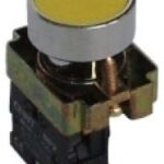 BOTON PULSADOR BORDE METALICO COLOR  AMARILLO 22MM 1 NO