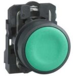 BOTON PULSADOR BORDE PLASTICO COLOR  VERDE 22MM 1 NA