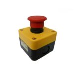 BOTON PULSADOR TIPO HONGO EMERGENCIA 40MM EN CAJA AMARILLA