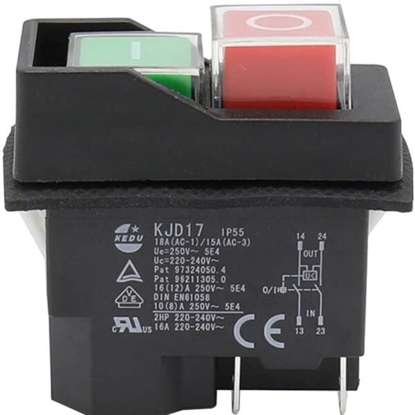 PULSADOR ESTACION START-STOP 46 X 22 MM NEGRO 120VAC 18(16)A