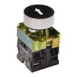 BOTON PULSADOR BORDE METALICO COLOR NEGRO+FLECHA 22 MM 1NA