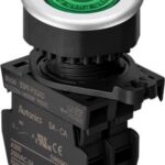 PULSADOR LUZ PLANA 110-220VAC 30MM VERDE
