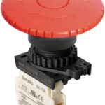 PULSADOR EMERGENCIA PLASTICO ROJO 22MM 1 NC CABEZA 60MM, MARCA AUTONICS