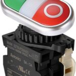 BOTON PULSADOR DOBLE ROJO+VERDE PLASTICO 100-240-AC LUZ MARCA AUTONICS