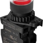 PULSADOR PLASTICO ROJO CON LUZ 12-24 VAC, VDC 1 NO MARCA AUTONICS
