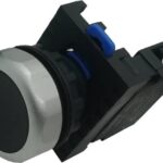 BOTON PULSADOR PLASTICO COLOR NEGRO 22MM 1NO NP8 CHINT