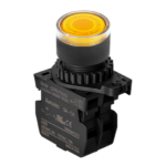 BOTON PULSADOR COLOR AMARILLO LUZ 100-240VAC CONTACTO NO MARCA AUTONICS