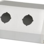 CAJA TRIANGULAR PARA PULSADOR 22MM 2 HUECO LARGO 86MM, MARCA AUTONICS