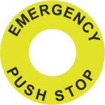 ETIQUETA PARA PARO DE EMERGENCIA 60MM, MARCA AUTONICS