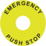 ETIQUETA PARA PARO DE EMERGRNCIA  25 MM, MARCA AUTONICS