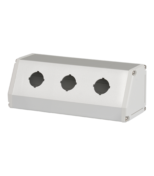 04-26-047_1-1.png CAJA TRIANGULAR PARA PULSADOR 22MM 3 HUECO LARGO 86MM MARCA AUTONICS - Imagen 1