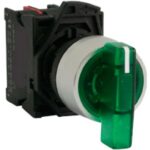 SELECTOR PLASTICO 2 POSICIONES 1NA-1NC LED VERDE200-220V