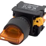SELECTOR PLASTICO 2 POSICIONES 1NA-1NC LED AMARILLO 200-220V