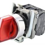 SELECTOR PLASTICO 3 POSICIONES 1NA-1NC LED ROJO 200-220V