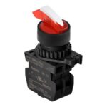 SELECTOR PLASTICO 22MM 2 POSICIONES 1 NO MANETA CORTA ROJO, MARCA AUTONICS