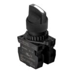 SELECTOR PLASTICO 22MM 3 POSICIONES 2 NO MANETA CORTA BLANCA, MARCA AUTONICS