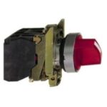 SELECTOR  MULETILLA PLASTICA LUZ 2 POS SOSTE. 1NC ROJO 22MM