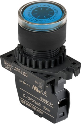 04-28-075_1.jpg LUZ PILOTO AZUL 22MM 100-240VAC, MARCA AUTONICS - Image 1