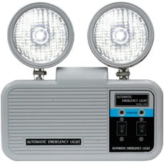 04-29-024_1.jpg LAMPARA EMERGENCIA-CE CABEZAS AJUST. 120/277 VAC BAT.8-9 HRS - Image 1