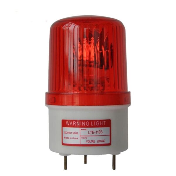 LAMPARA ESTROBOSCOPICA LED ROJA 100X160MM CON BUZZER 240VAC