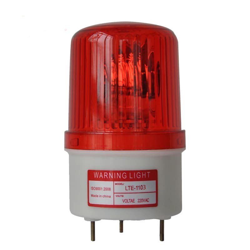04-29-046_1.jpg LAMPARA ESTROBOSCOPICA LED ROJA 100X160MM CON BUZZER 240VAC - Image 1