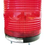 LAMPARA DE SEÑALIZACION ROJA FIJA - INTERMITENTE - ROTATIVA CON ALARMA AUDIBLE 100DB 12-24VDC MS115T MENICS