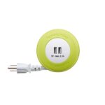 CARGADOR ENROLLABLE USB DOBLE 5VDC 2,1A 2 METROS DE CABLE