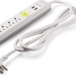 REGLETA BLANCA 4 TOMAS NEMA 5-15R + 2 PUERTOS USB 2.1A + 1.2M CABLE