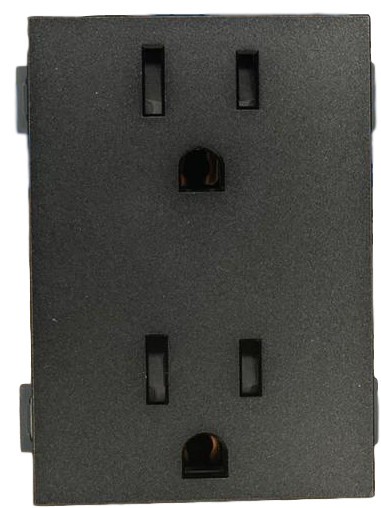 04-30-058_1.jpg MODULO TOMACORRIENTE DOBLE POLARIZADO 15A 125V NEGRO NEW3-V CHINT - Image 1