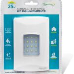 LAMPARA LED DE EMERGENCIA EMPOTRABLE EN CAJA RECTANGULAR 12 LEDS 100 LUMENES 120-240V IP20 HASTA 20M2 DE ALCANCE 1.5 HORAS DE AUTONOMIA 25684 SEGURIMAX