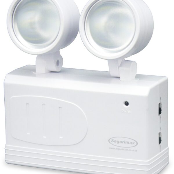 LAMPARA LED DE EMERGENCIA 2 FAROS LATERALES 10 LEDS 200 LUMENES 120-240V IP20 HASTA 50M2 DE ALCANCE 3/6 HORAS DE AUTONOMIA 24530 SEGURIMAX