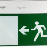 LAMPARA LED TIPO ROTULO SALIDA ESCALERA Y PUERTA DE EMERGENCIA 2 CARAS 30 LUMENES 240X183X21MM 120-240V IP20 3 HORAS DE AUTONOMIA 26576 SEGURIMAX
