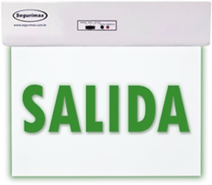 04-30-115_1.jpg LAMPARA LED VERDE TIPO ROTULO SALIDA DE EMERGENCIA 2 CARAS 30 LUMENES 240X183X21MM 120-240V IP20 3 HORAS DE AUTONOMIA 26579 SEGURIMAX - Image 1