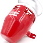 SIRENA ROTACION METALICA MOTOR 120V 140DB 132X215X145MM ROJA
