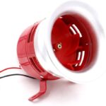 SIRENA ROTACION METALICA MOTOR 120V 150DB 115X145X165MM ROJA