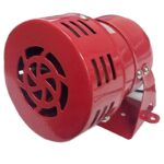 SIRENA ROTACION METALICA MOTOR 120V 95DB 75X82X83MM ROJA
