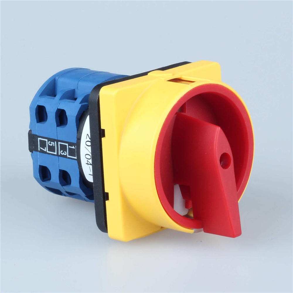 04-34-038_1.jpg INTERRUPTOR ROTATIVO DE SEGURIDAD 25 AMPERIOS 3 POLOS ON-OFF (0-1) GIRO DE 90 GRADOS 48X48MM - Image 1