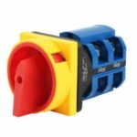 INTERRUPTOR ROTATIVO DE SEGURIDAD 63 AMPERIOS 3 POLOS ON-OFF (0-1) GIRO DE 90 GRADOS 64X64MM