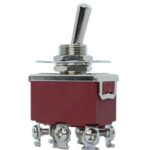 INTERRUPTOR CODILLO METAL 2 POLOS ON-OFF-ON 15A 250VAC 6 TORNILLOS, TM