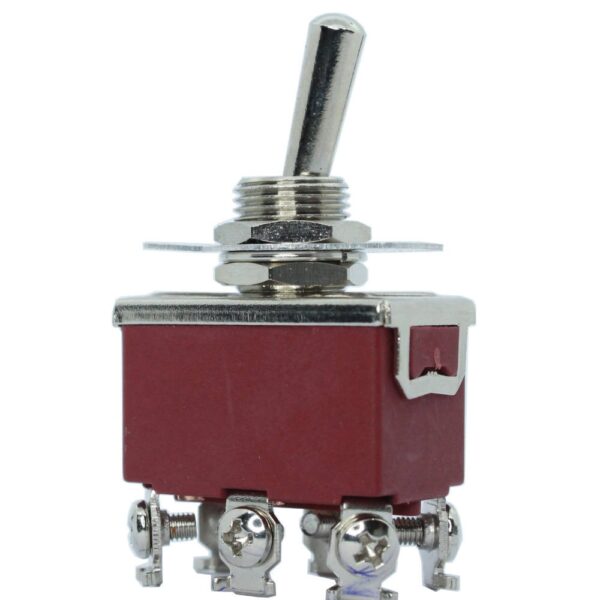 INTERRUPTOR CODILLO METAL 2 POLOS ON-OFF-ON 15A 250VAC 6 TORNILLOS, TM